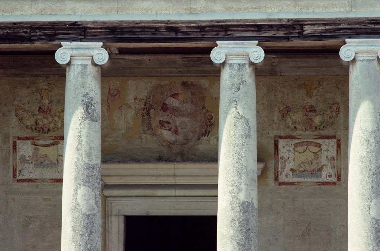 Ioniske søjler fra portikoen, bygget i 1554-63 af Andrea Palladio (1508-80) af Andrea Palladio