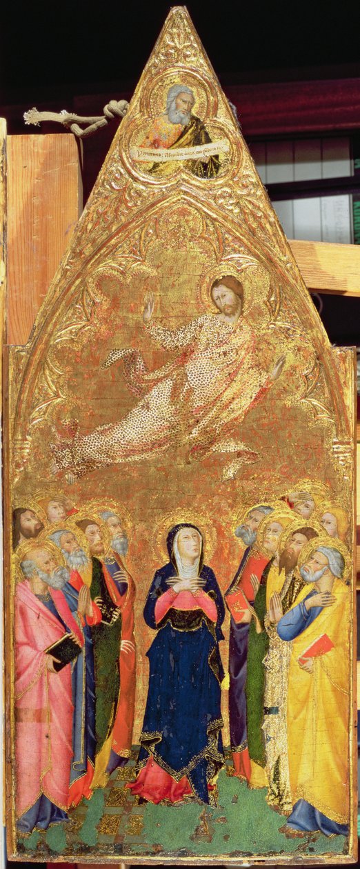 Kristi himmelfart, 1355-60 (tempera på panel) af Andrea Vanni