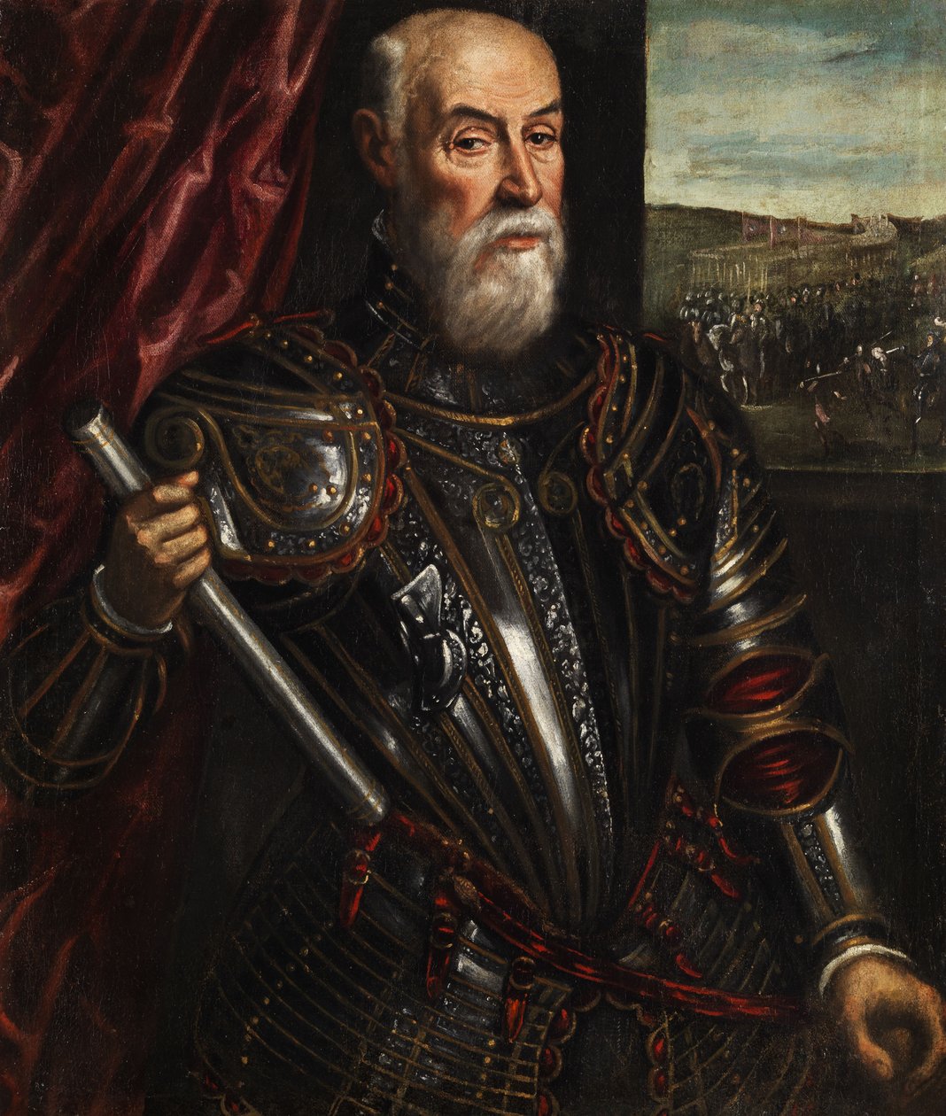 Portræt af en venetiansk general. af Andrea Vicentino