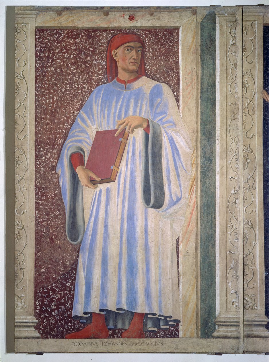 Giovanni Boccaccio (1313-75) fra Villa Carducci-serien af berømte mænd og kvinder, ca. 1450 (fresko lagt på lærred) af Andrea del Castagno