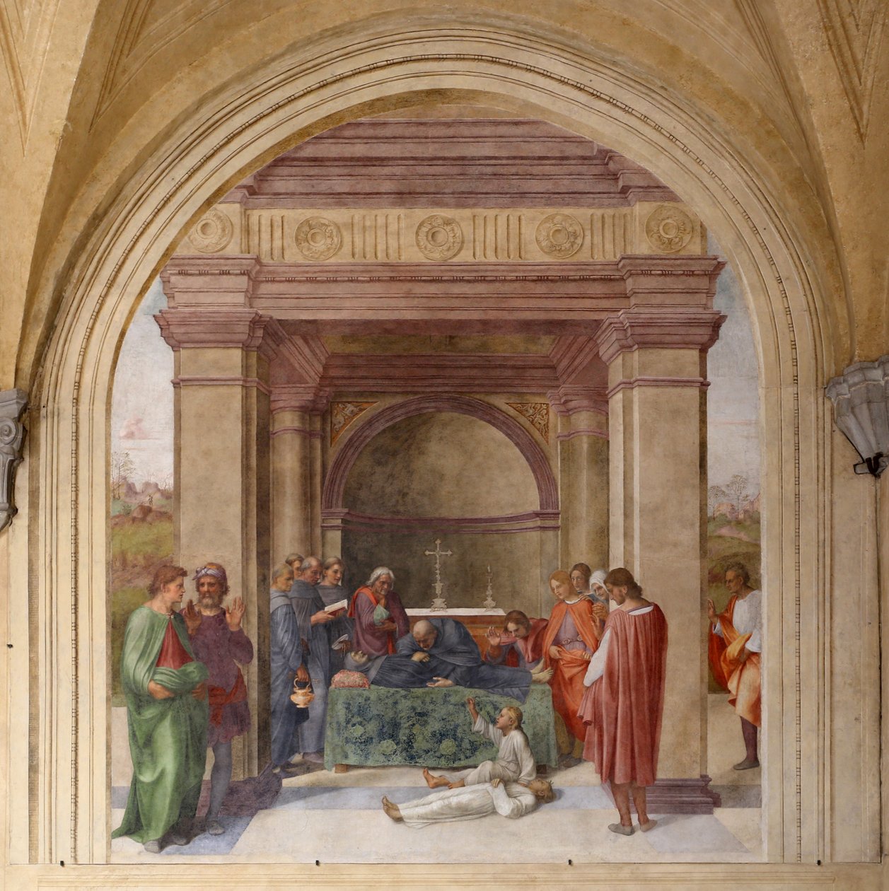 Saint Philip Benizis død og et barns opstandelse af Andrea del Sarto