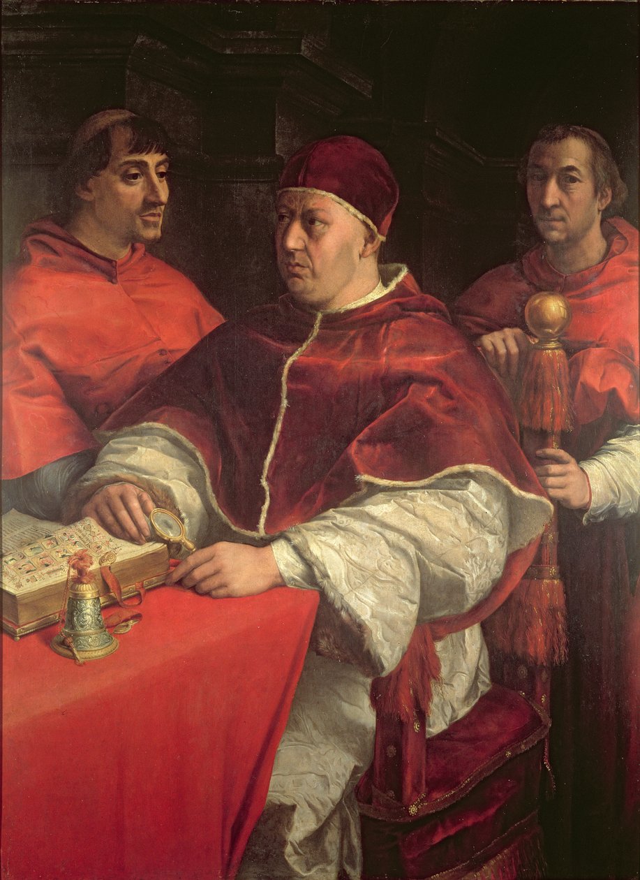 Pave Leo X med to kardinaler, efter et maleri af Raphael (tempera på panel) af Andrea del Sarto