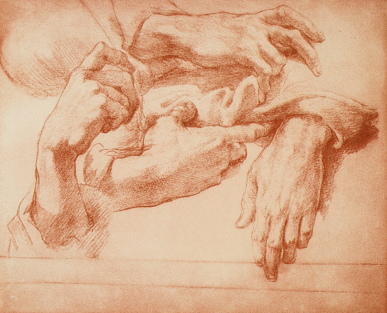 Studie af hænder af Andrea del Sarto