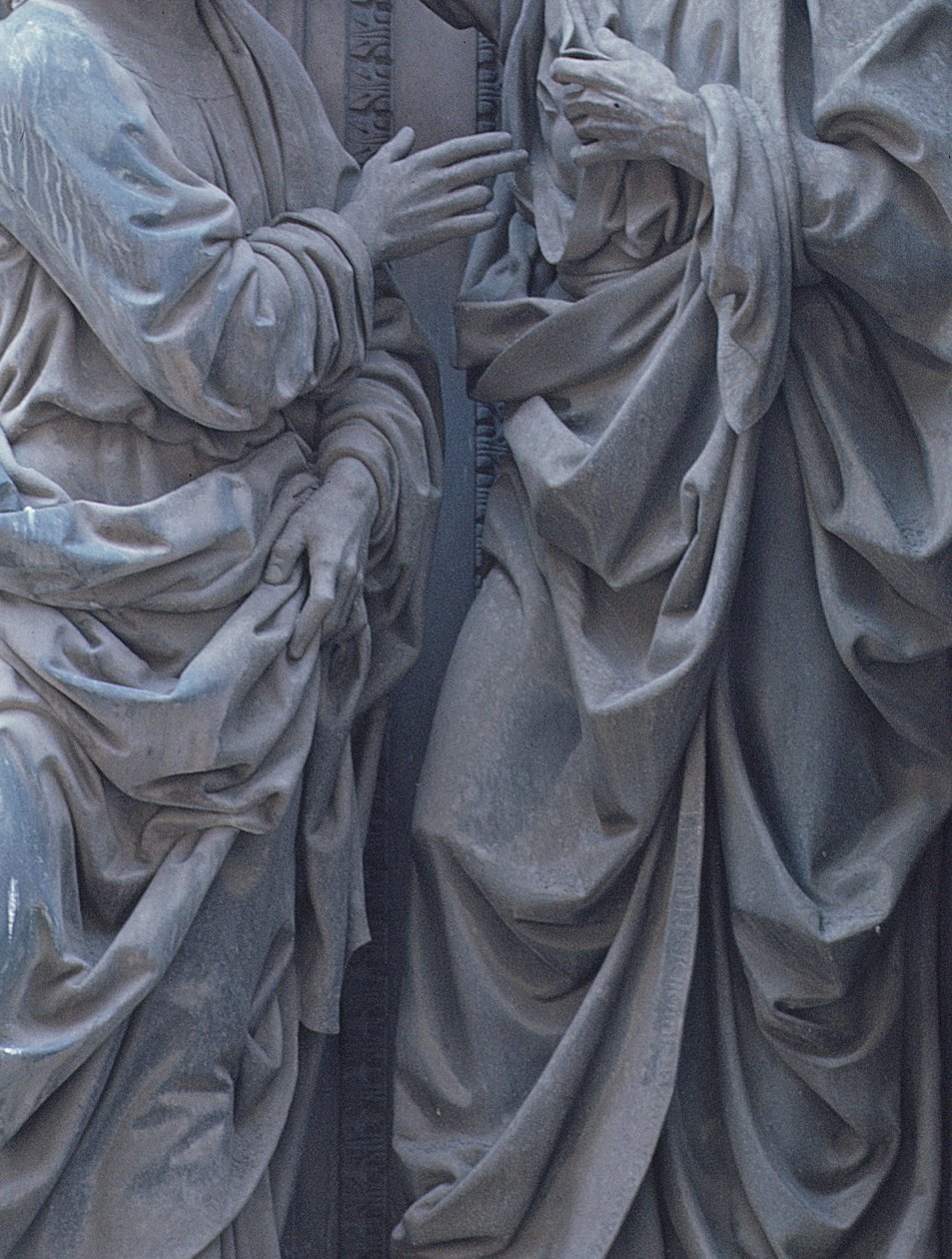 The Incredulity of St. Thomas, 1466-83 bronze detalje af 241031 af Andrea del Verrocchio