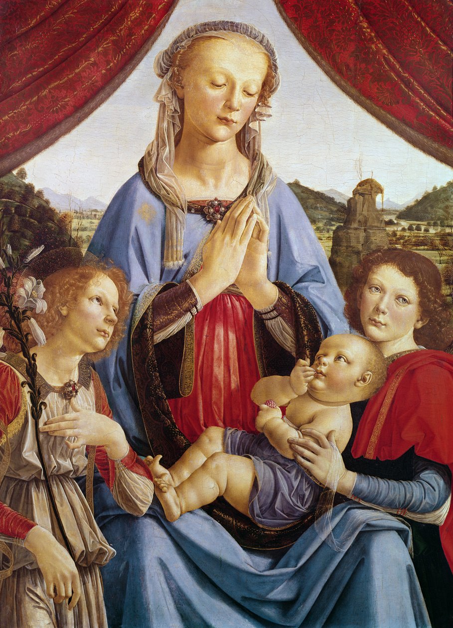 Jomfruen og barnet med to engle, ca. 1470