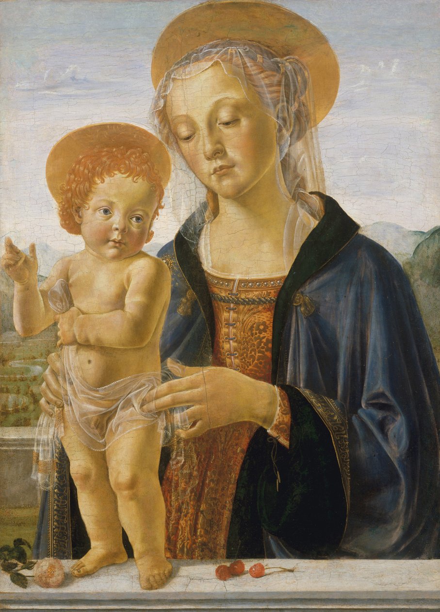 Madonna og barn, ca. 1470 (tempera og guld på træ) af Andrea del Verrocchio