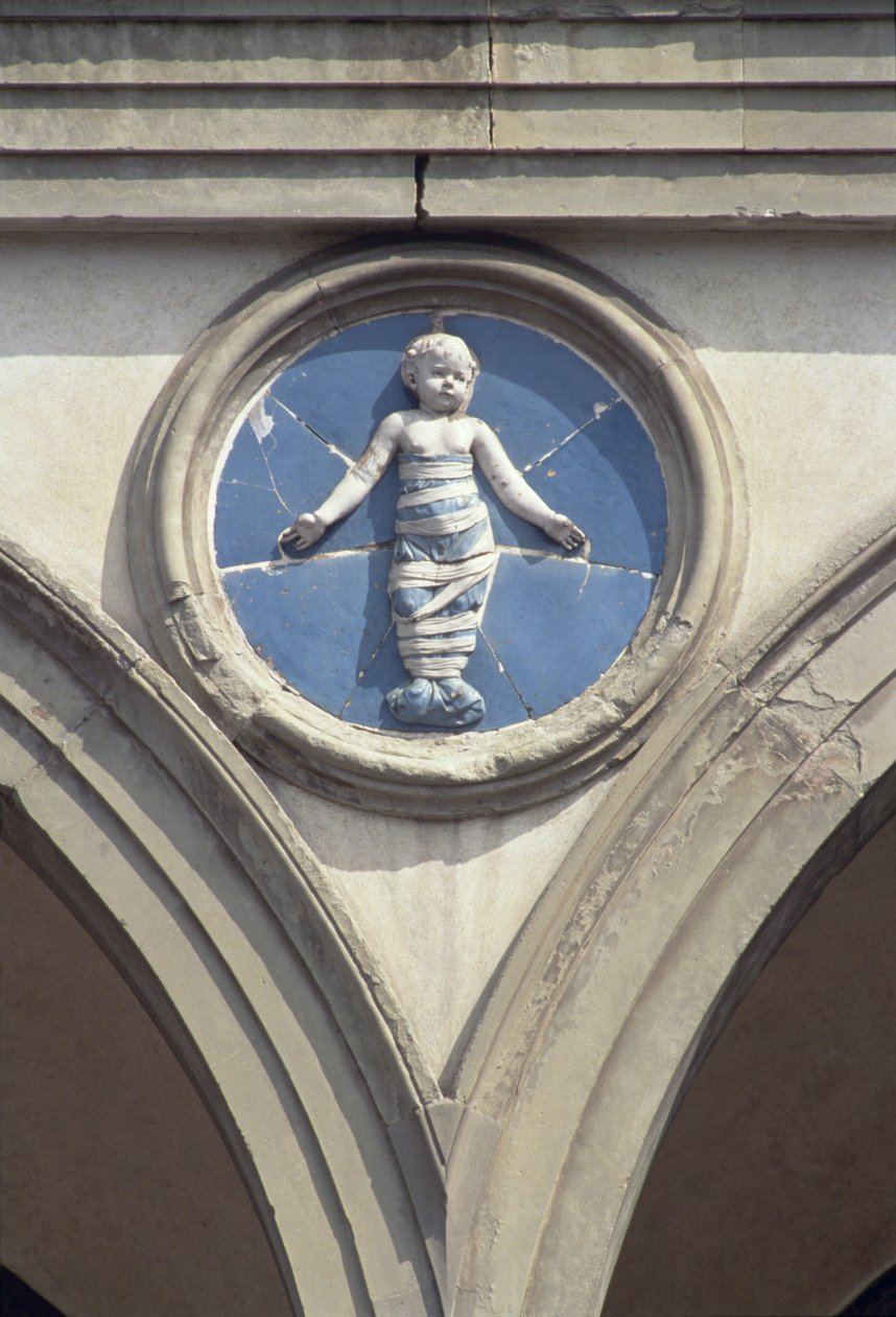 Rundel fra facaden (glaseret terracotta) af Andrea Della Robbia