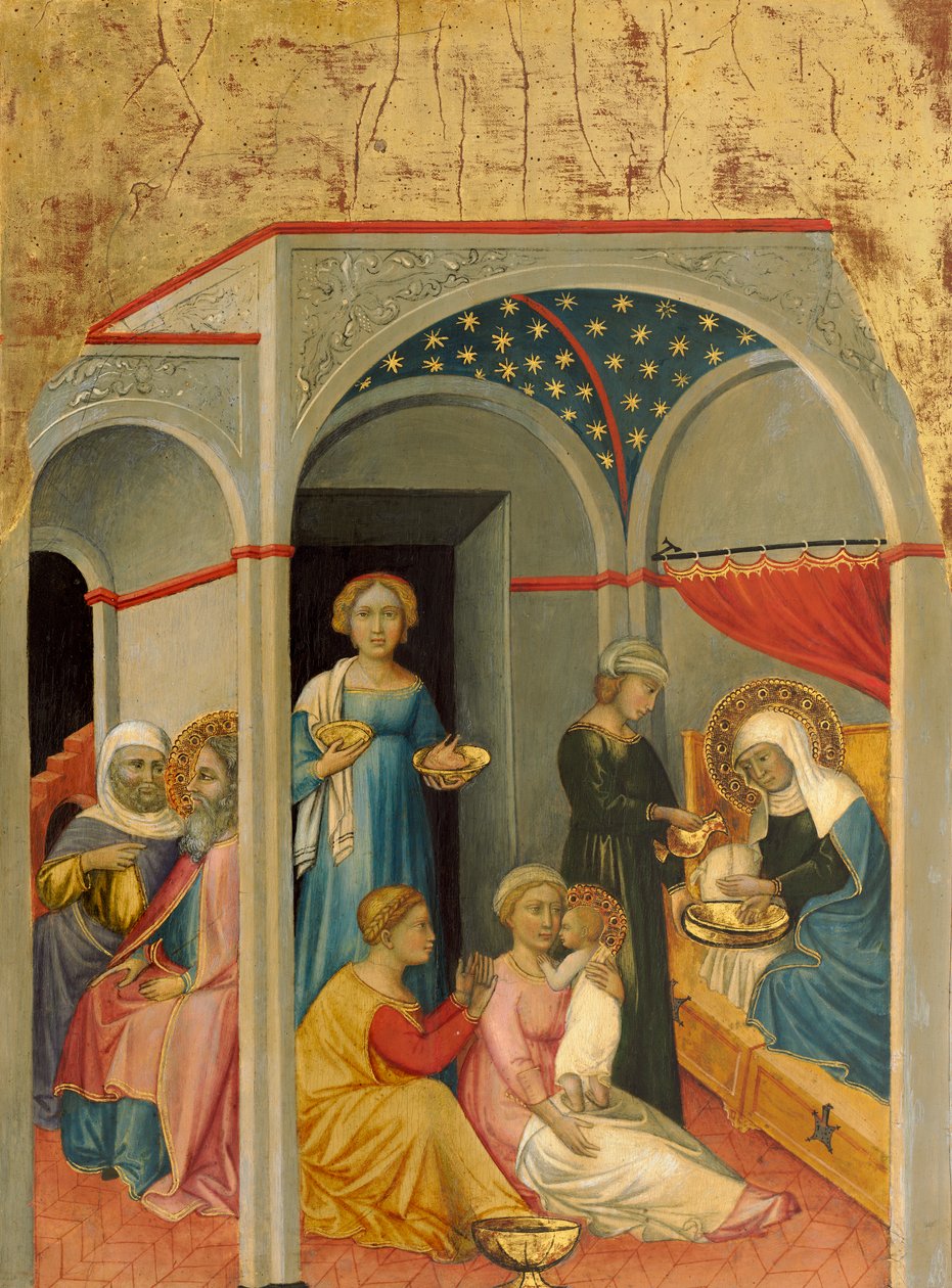 Jomfruens fødsel, ca. 1400-5 (tempera på poppelpanel) af Andrea di Bartolo