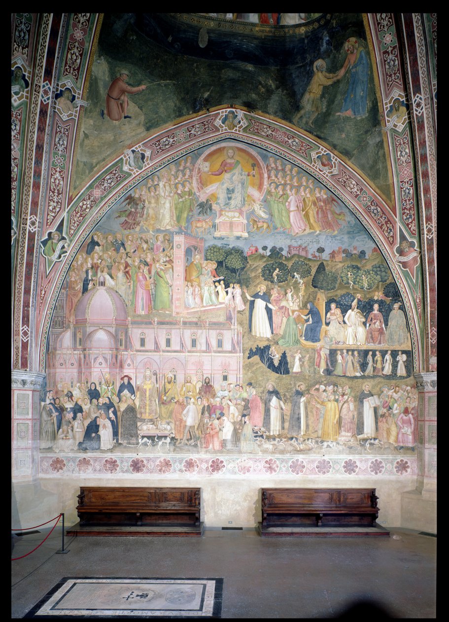 Kirkens militante og triumferende, i det spanske kapel, ca. 1369 af Andrea di Bonaiuto