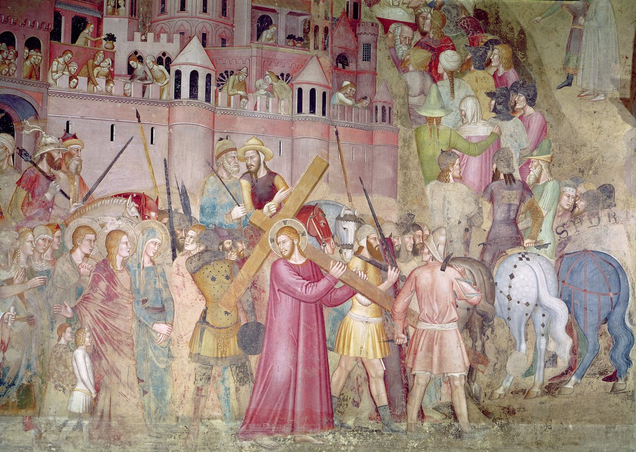 Vejen til Golgata, fra det spanske kapel, ca. 1365 af Andrea di Bonaiuto