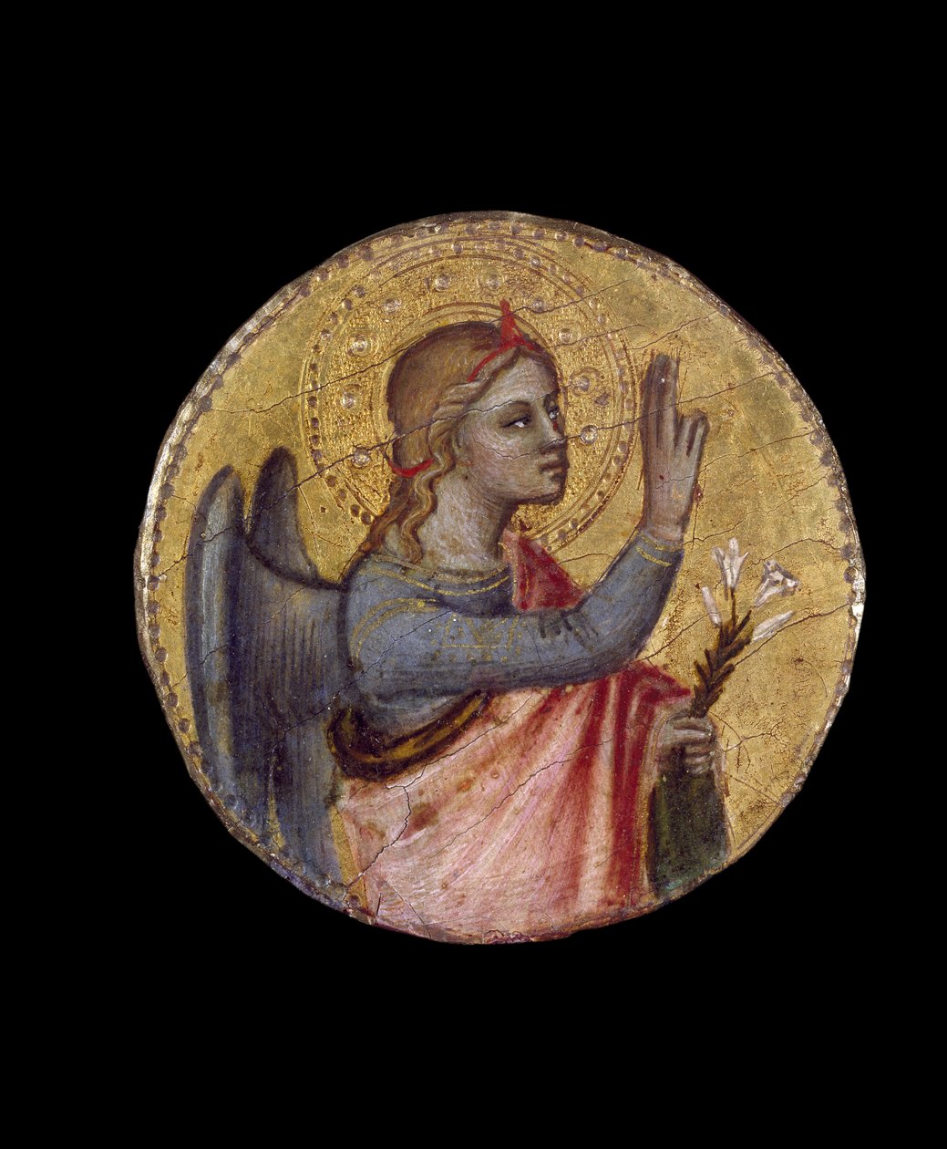The Angel Annunciant, 1300-tallet (tempera på panel) af Andrea di Cione Orcagna