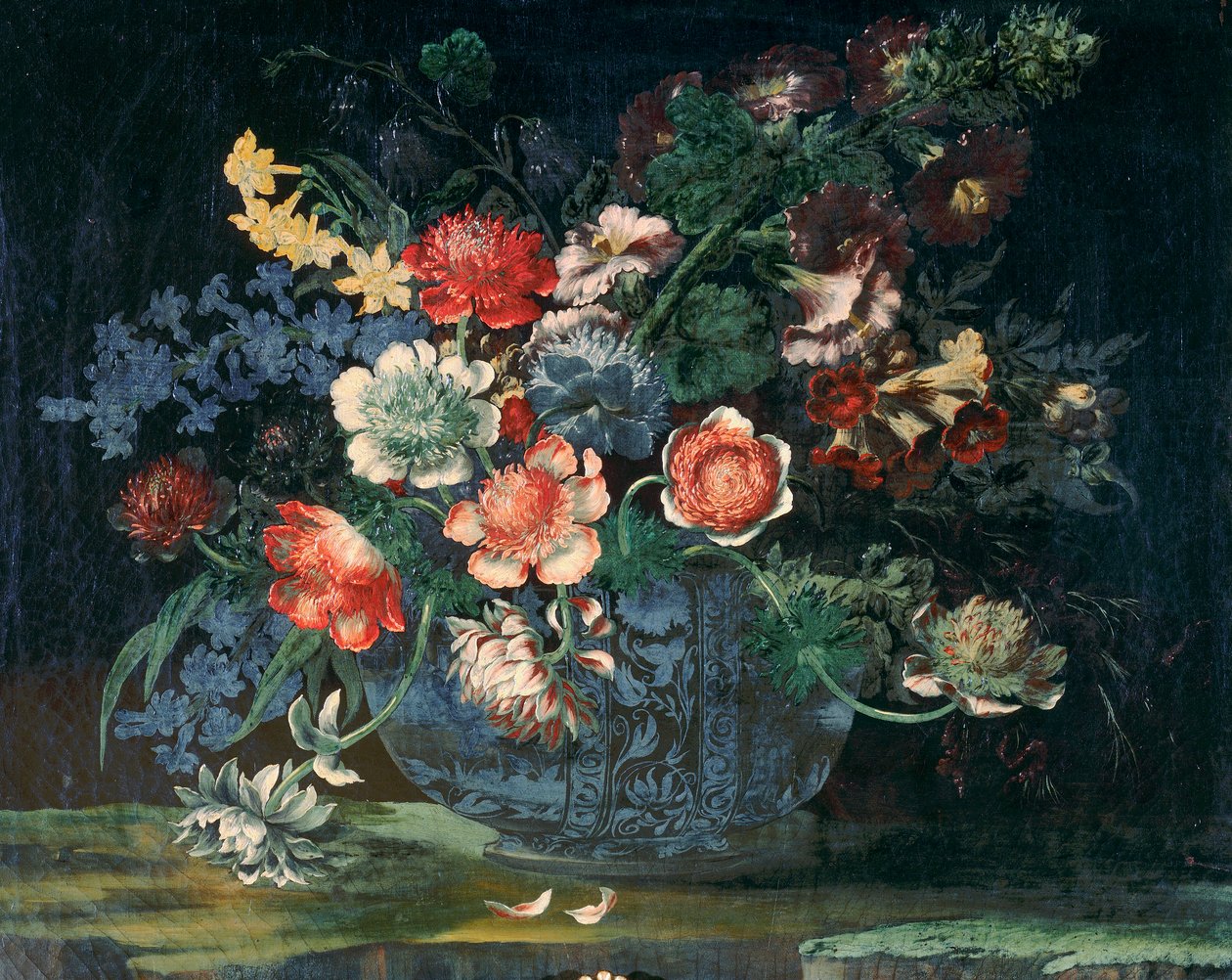 Kumme af kinesisk porcelæn med et bundt blomster af Andrea the Elder Scacciati