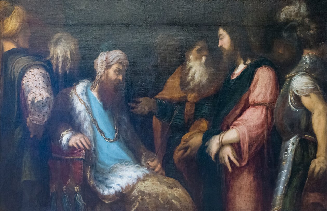 Jesus før Herodes af Andrea Schiavone