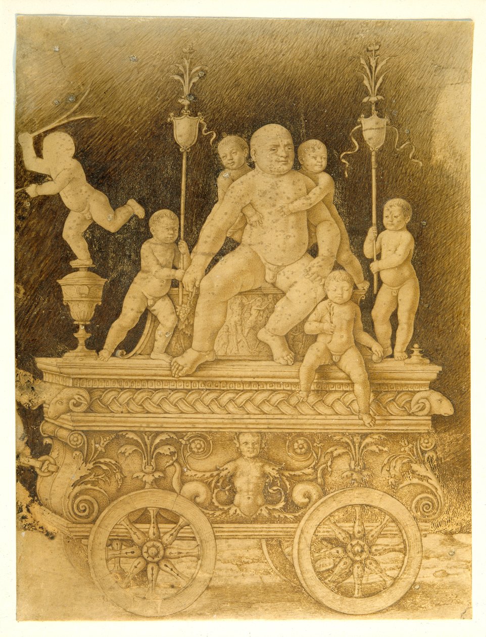 The Triumph of Silenus, begyndelsen af det 16. århundrede (pen og blæk på vellum) af Andrea (follower of) Mantegna