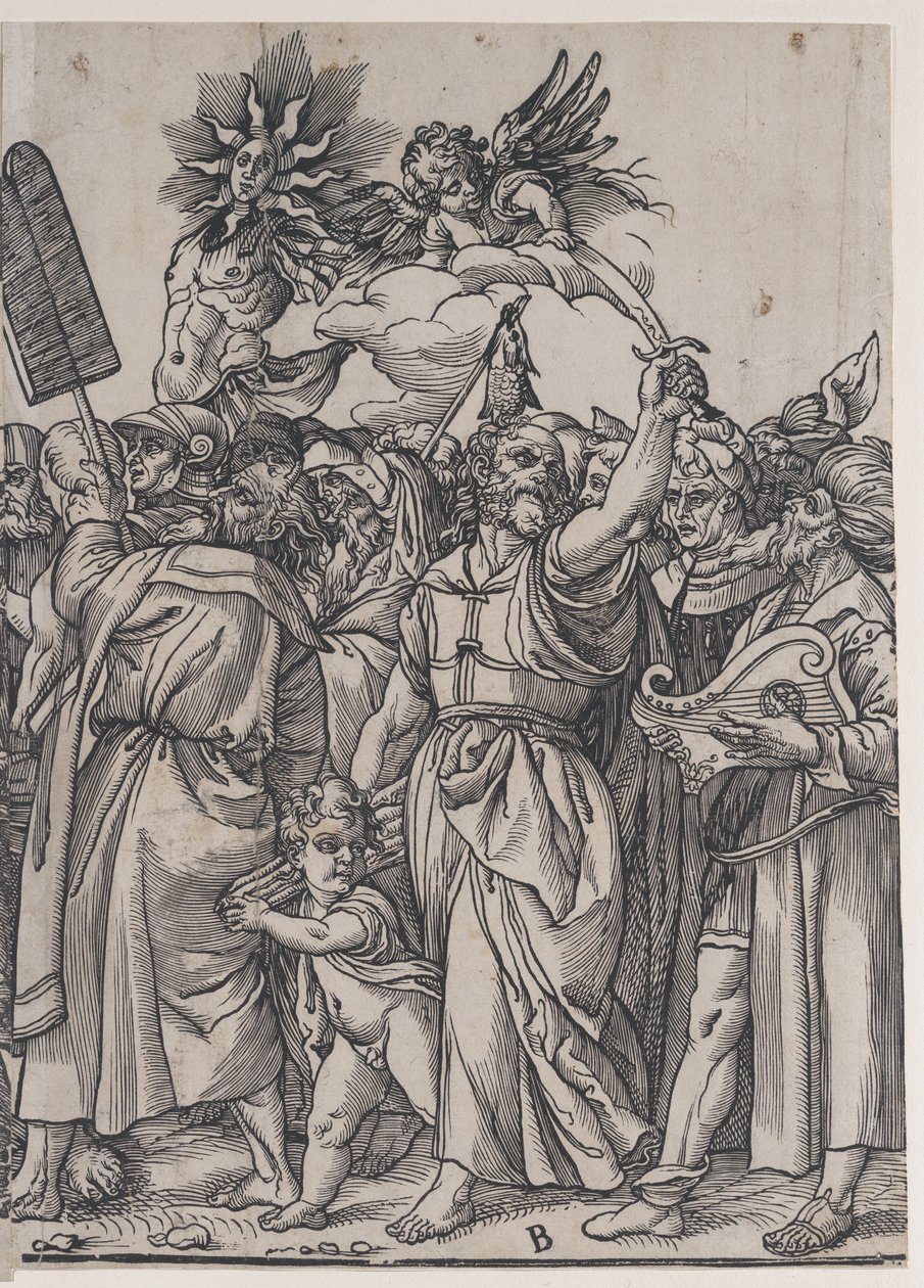 Afsnit B: Isaac, Noah og andre figurer, fra The Triumph of Christ, 1836. af Andrea Andreani