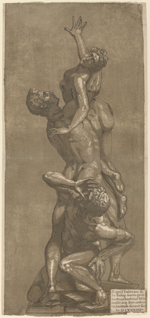 Voldtægten af en sabine, 1584. af Andrea Andreani