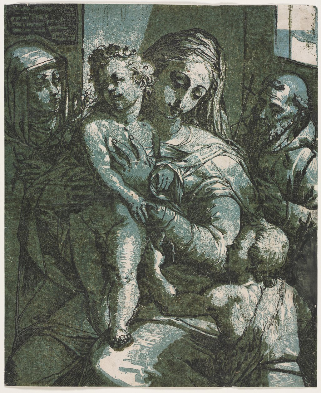 Jomfru og barn med St. John, St. Catherine of Siena og Saint Francis, 1585. af Andrea Andreani