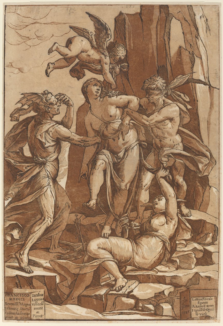 Allegori om dyd af Andrea Andreani after Jacopo Ligozzi