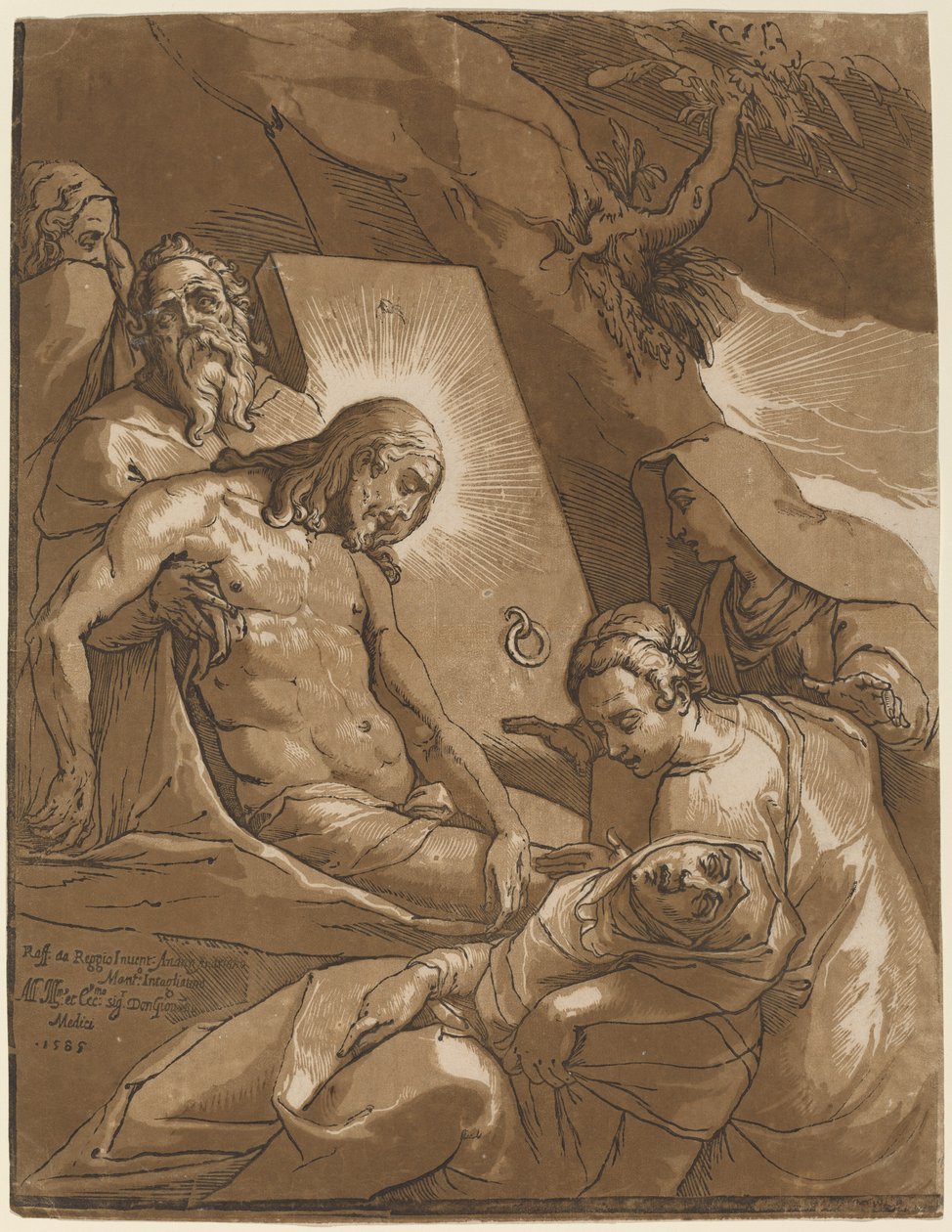 Begravelsen af Andrea Andreani after Raffaello Motta