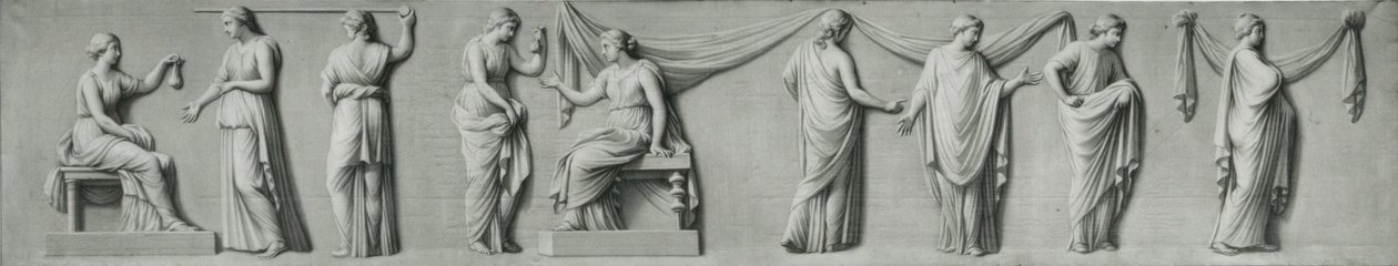 Et grisaille-panel, der forestiller et kvindeoptog med tårer af Andrea Casali