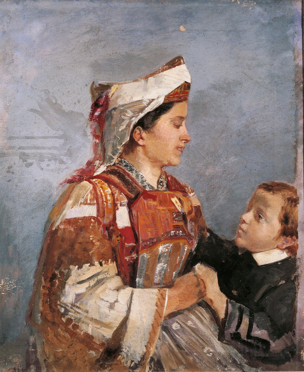 Hustru i albansk kostume af Andrea Cefaly (1827-1907) af Andrea Cefaly