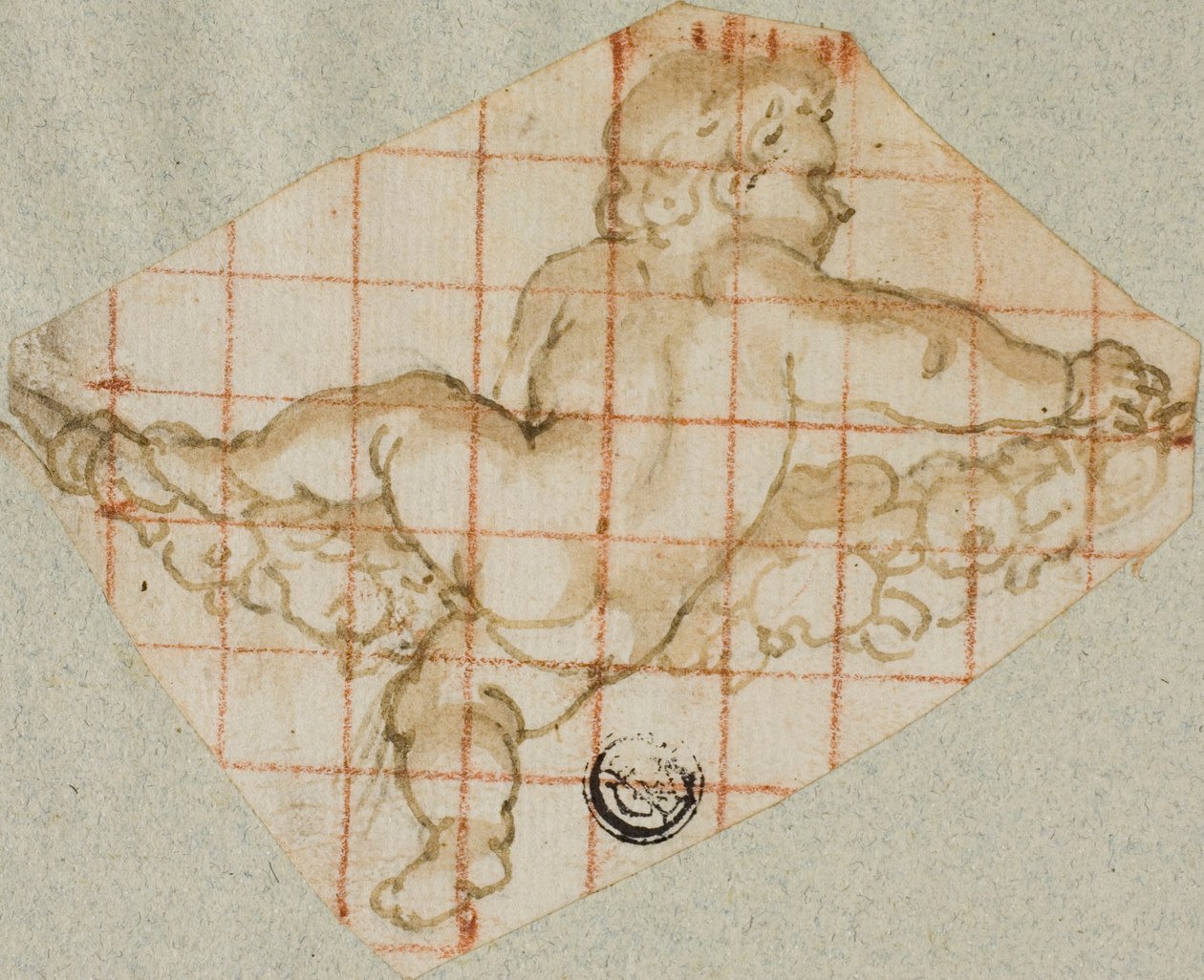 Putto med guirlande af Andrea Lilio