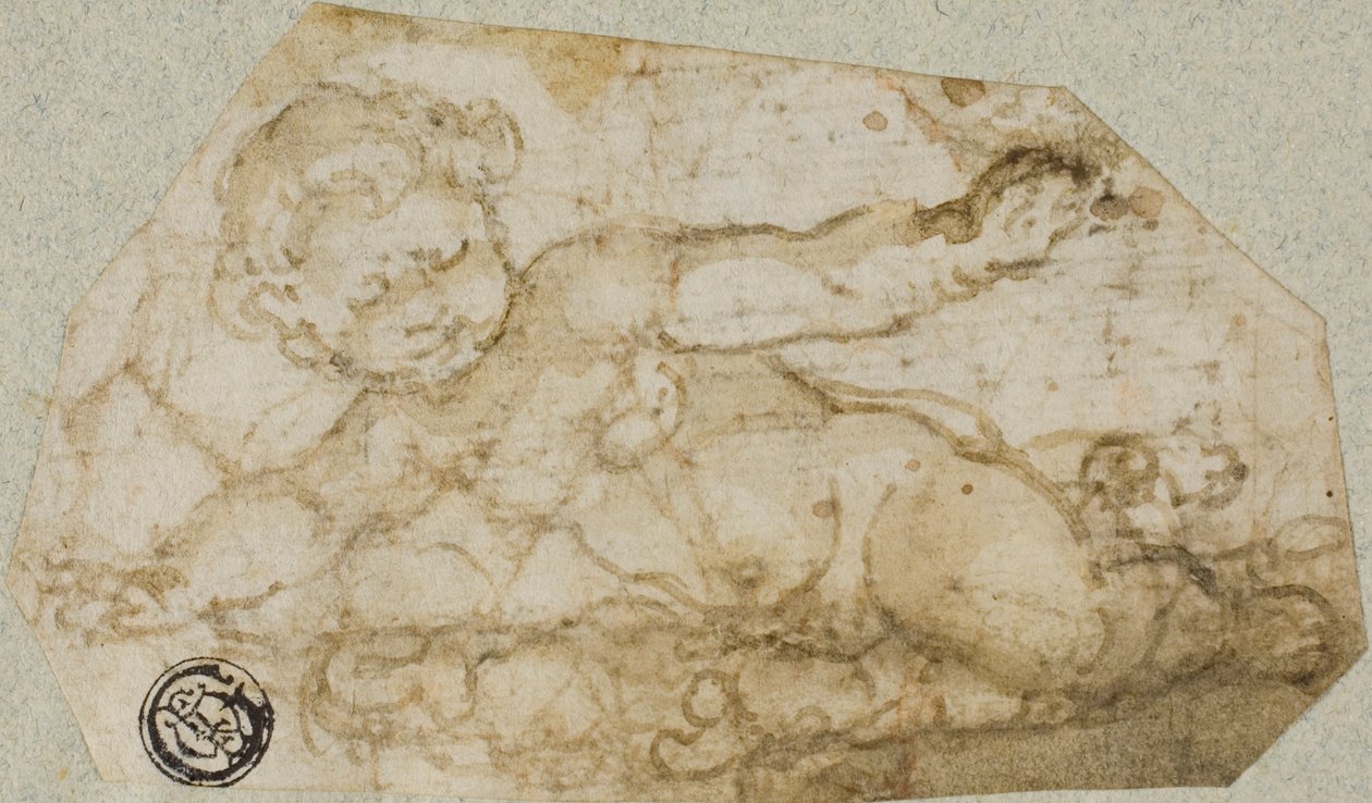 Putto med guirlande af Andrea Lilio