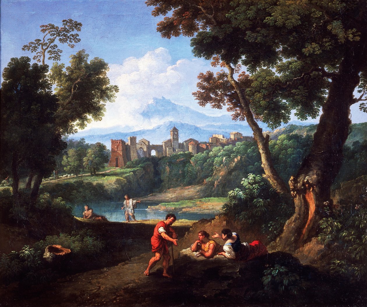 Landskab, af Andrea Locatelli (1695-1741), olie på lærred, 61x73 cm. af Andrea Locatelli