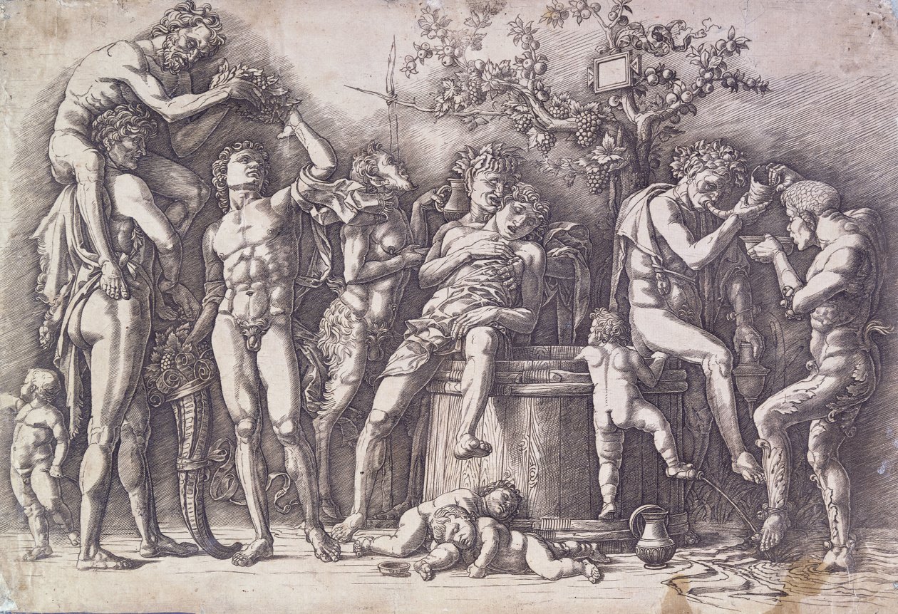 En Bacchanal med en vinpresse, ca. 1475 af Andrea Mantegna