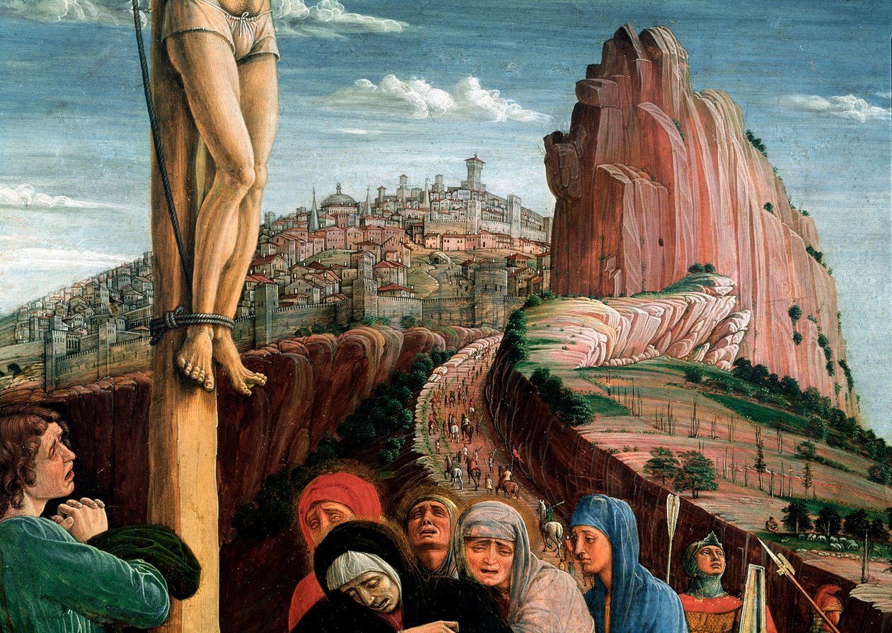 Altertavle af San Zeno: korsfæstelse. Detalje. Tempera på lærred af Andrea Mantegna (1431-1506) 1459-1460 Paris, Musée du Louvre af Andrea Mantegna