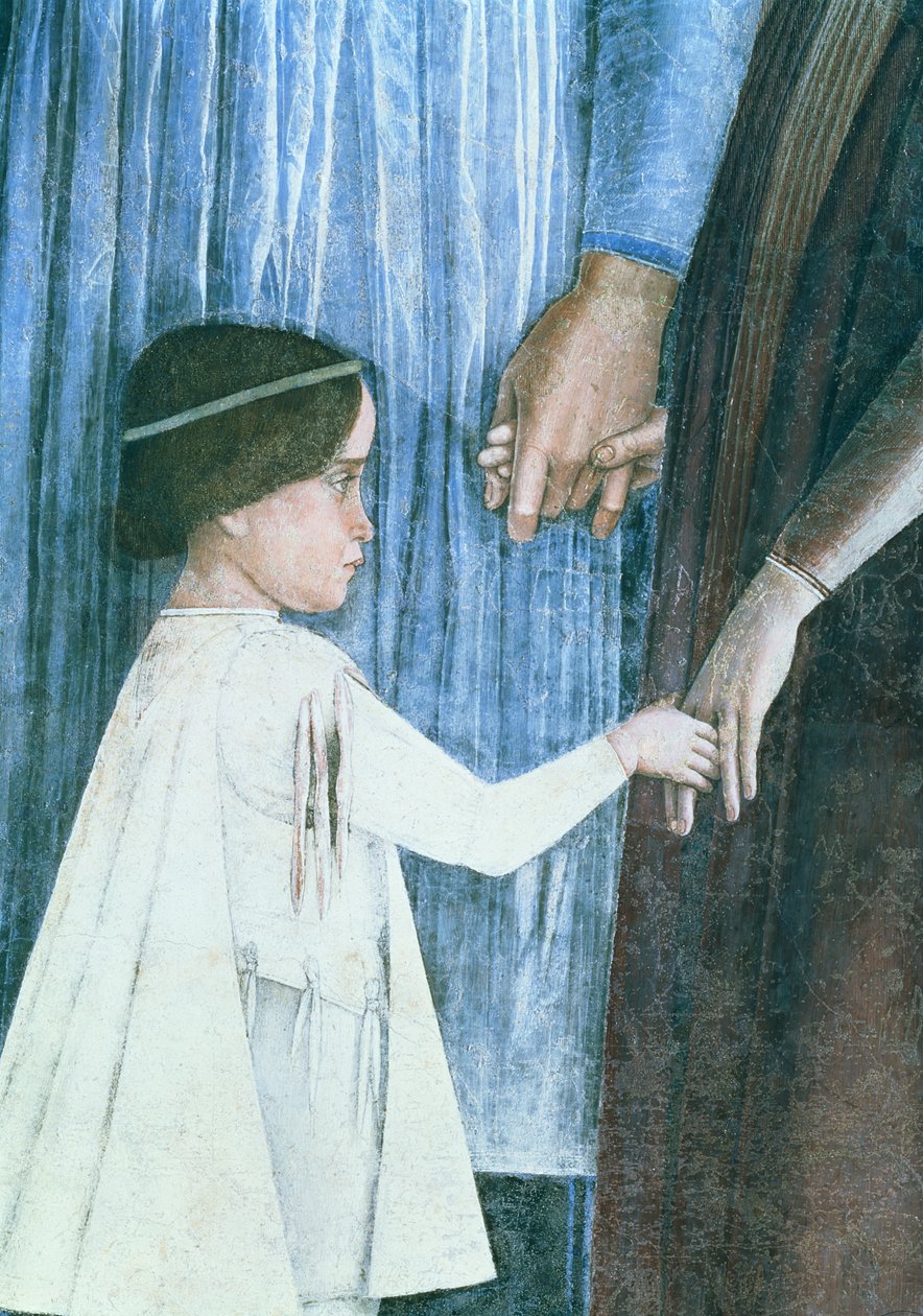 Ankomst af kardinal Francesco Gonzaga: detalje, der viser en af hans yngre brødre, fra Camera degli Sposi eller Camera Picta, 1465-74 freskomaleri fra 78449 af Andrea Mantegna