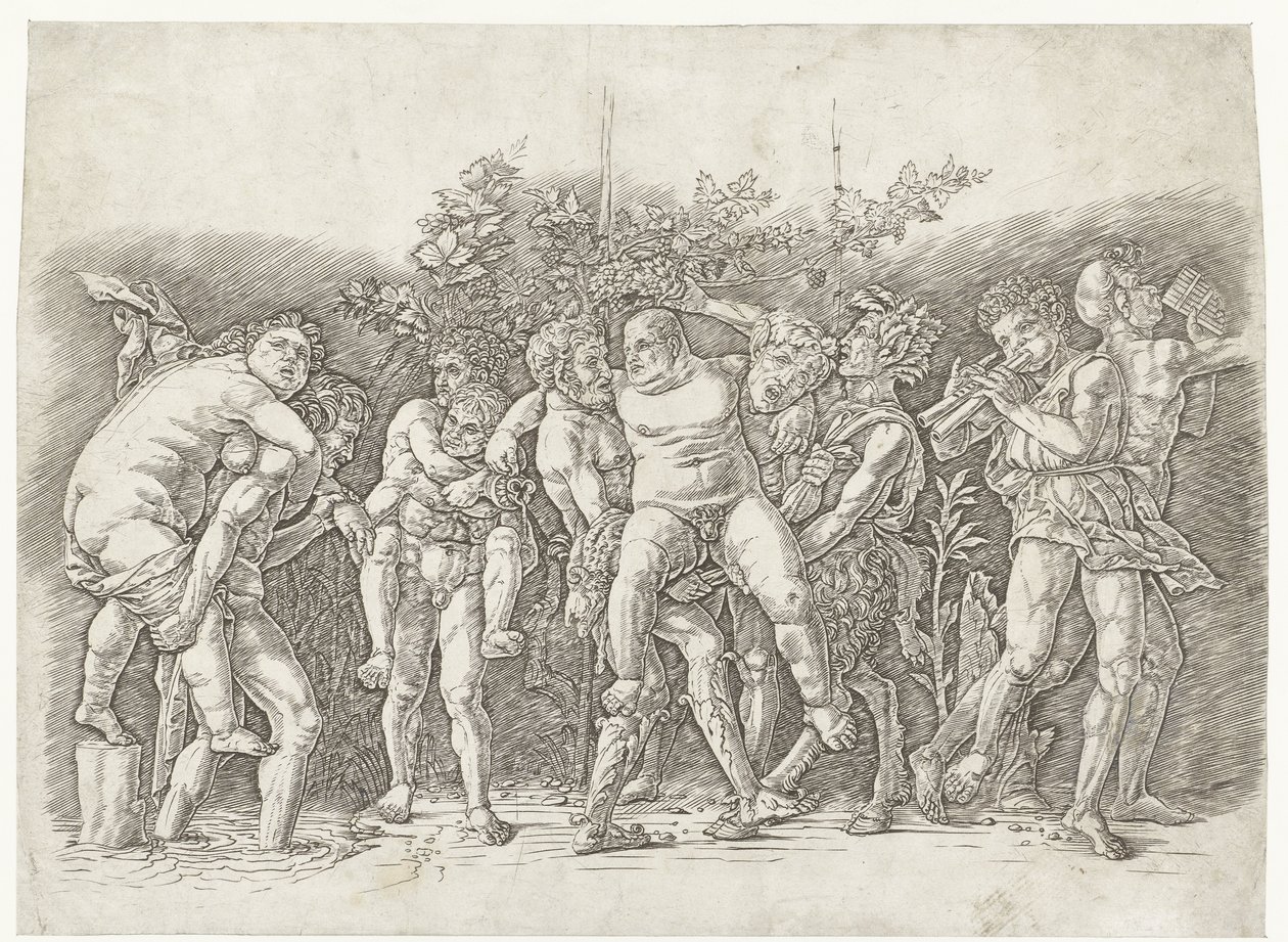 Bacchanal mødte Silenus af Andrea Mantegna