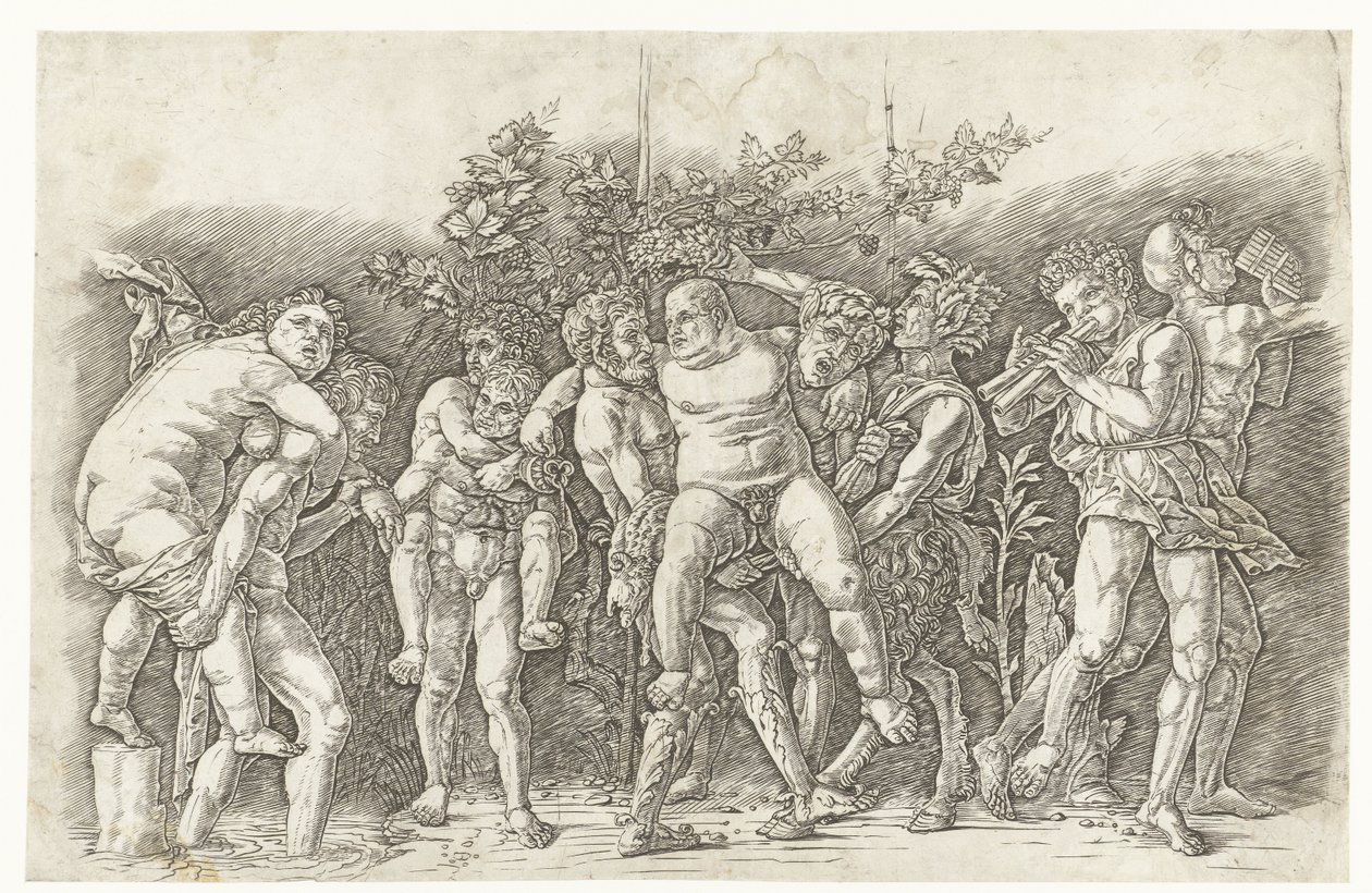 Bacchanal mødte Silenus af Andrea Mantegna