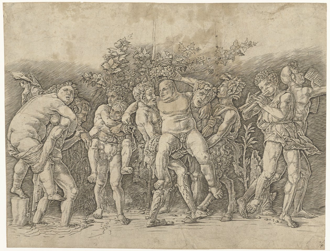 Bacchanal mødte Silenus af Andrea Mantegna