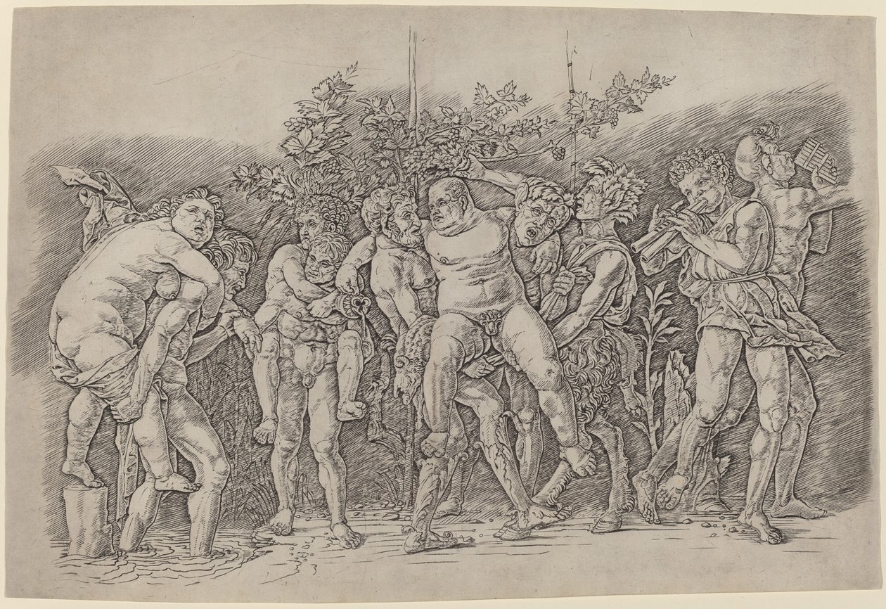Bacchanal med Silenus af Andrea Mantegna