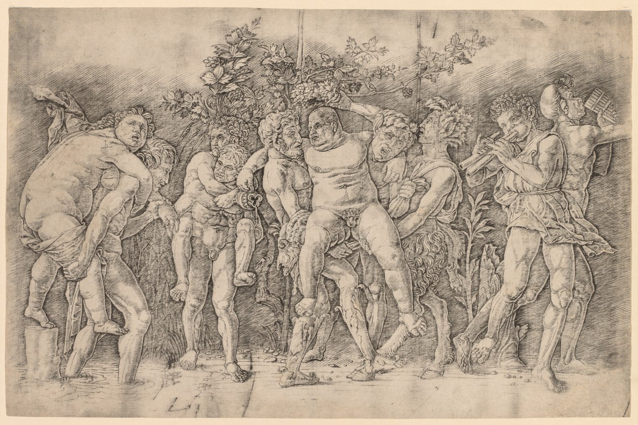 Bacchanal med Silenus af Andrea Mantegna