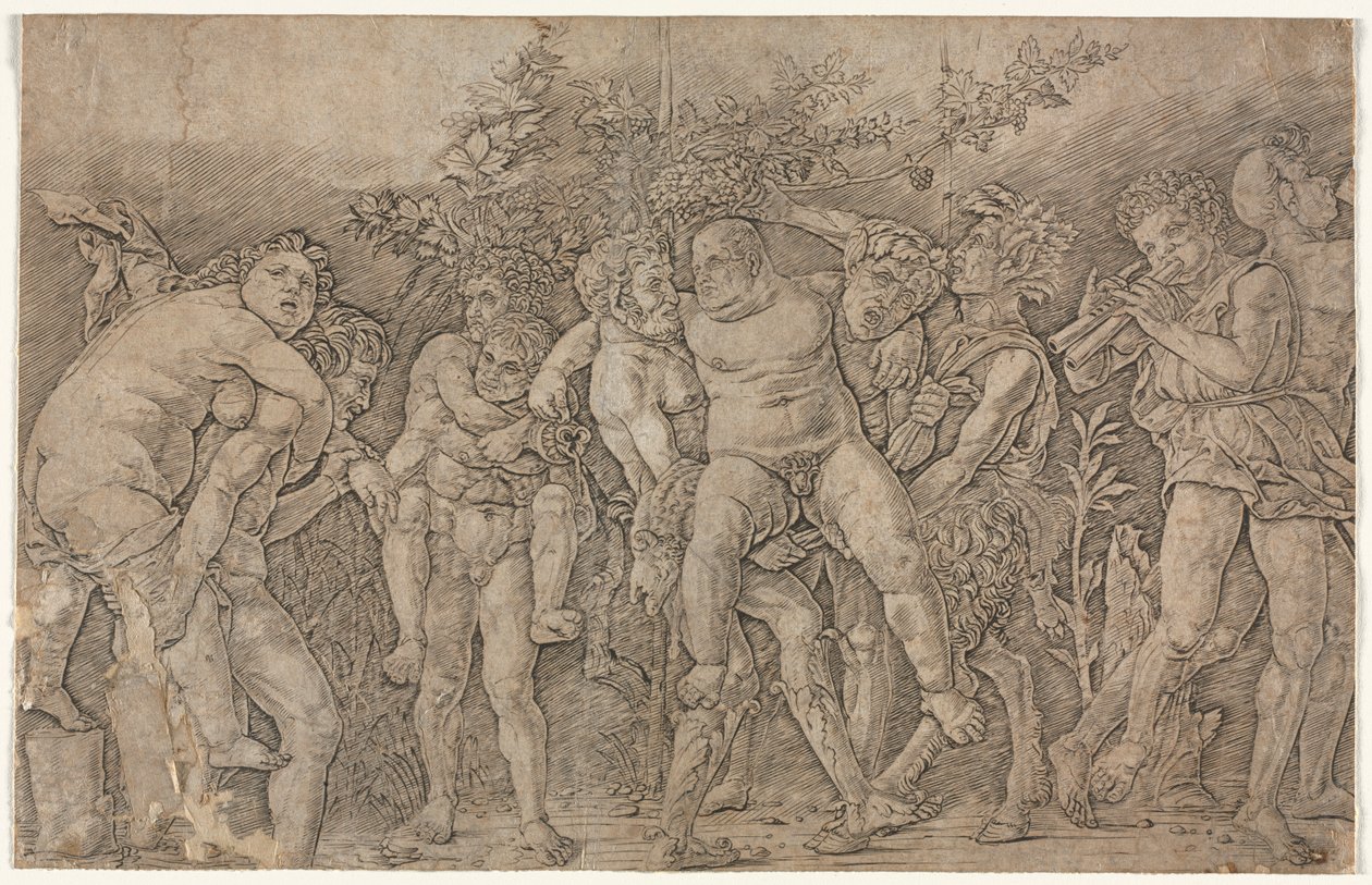 Bacchanal med Silenus af Andrea Mantegna