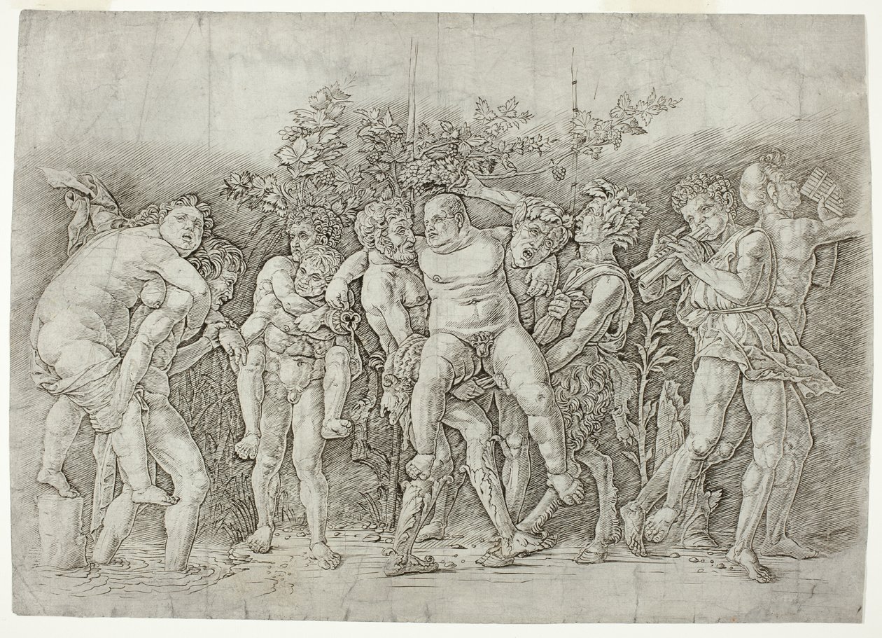 Bacchanal med Silenus af Andrea Mantegna