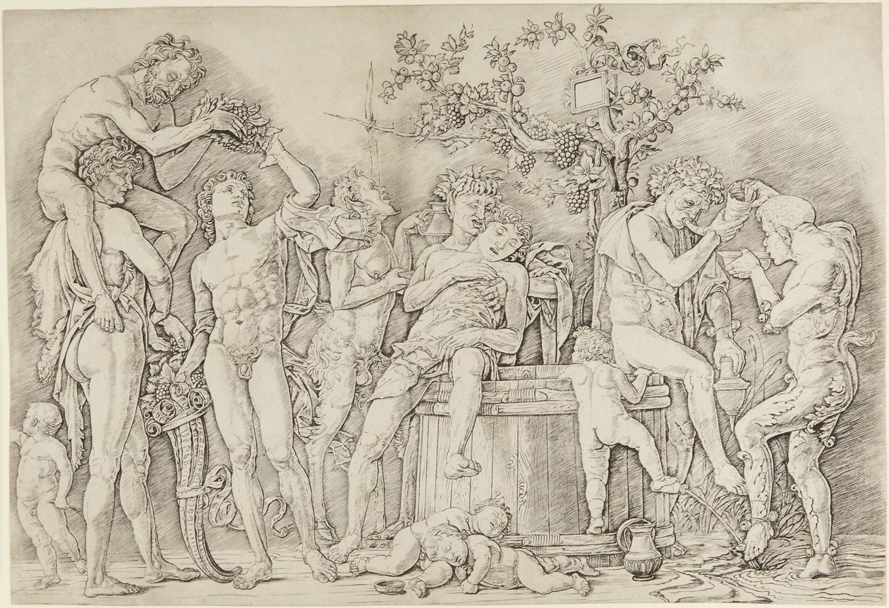Bacchanal med en vinpresse af Andrea Mantegna