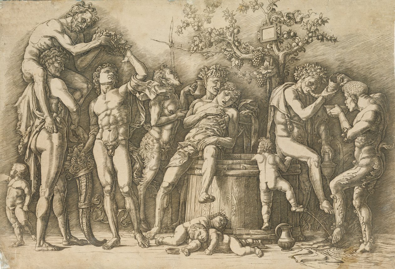 Bacchanal med et vinkar, ca. 1470-90. af Andrea Mantegna