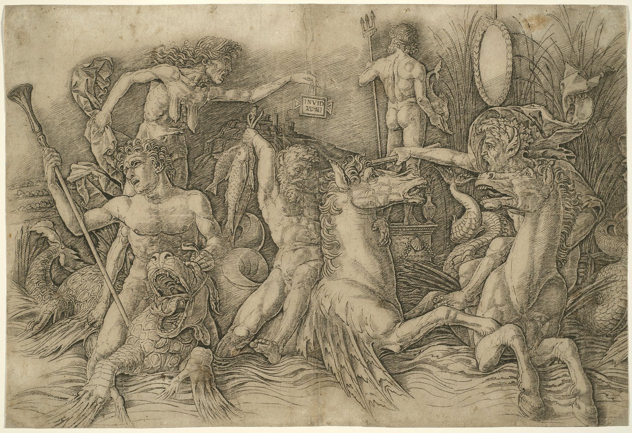 Battle of Sea-Gods, venstre halvdel af en frise af Andrea Mantegna