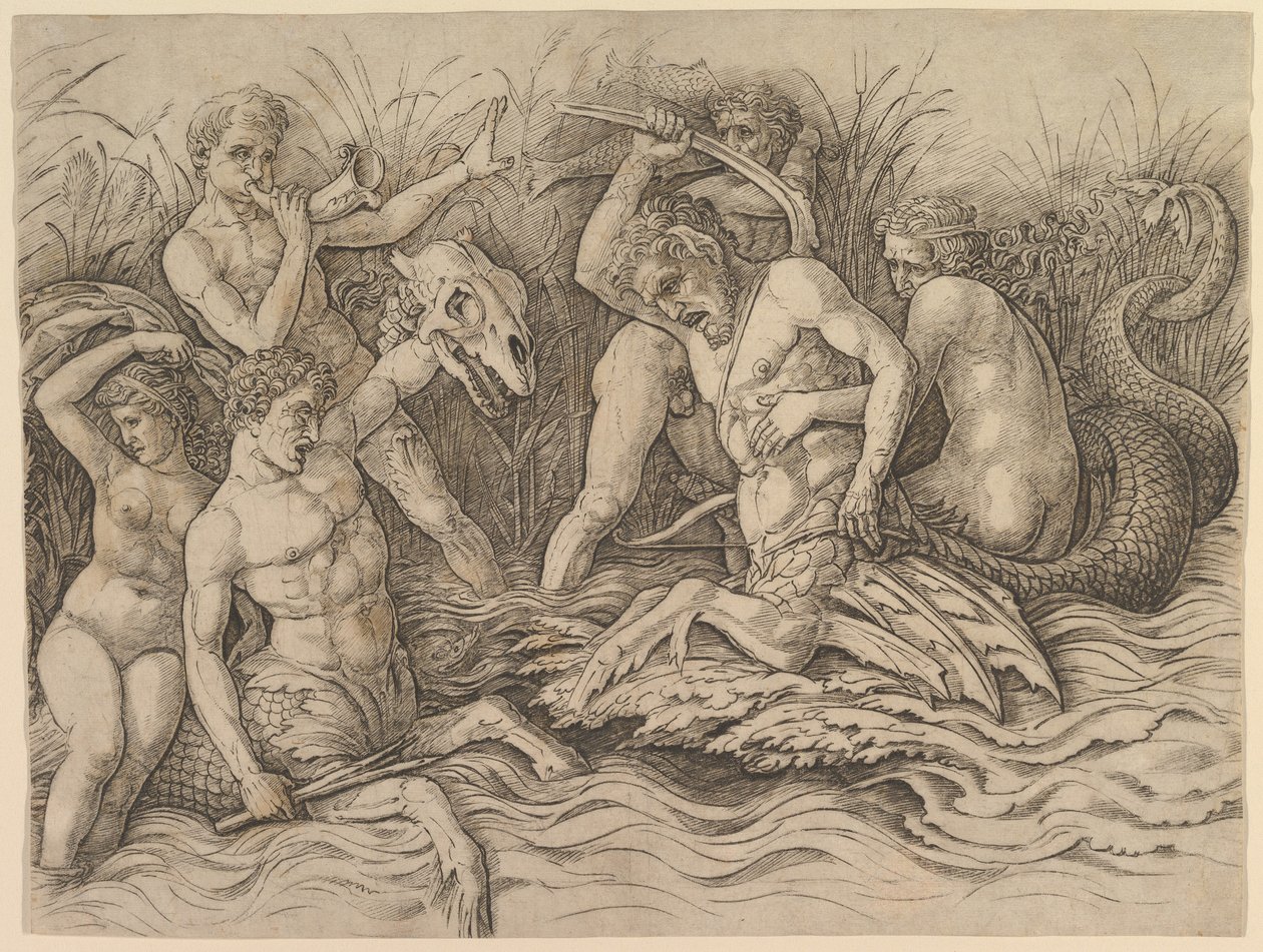 Søgudernes kamp (den højre del af frisen) af Andrea Mantegna