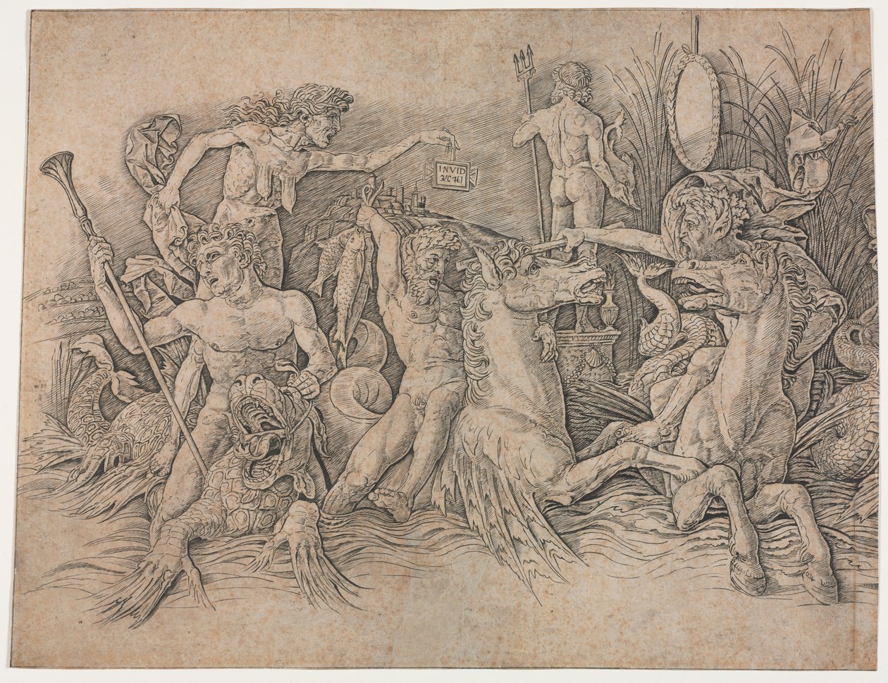 Battle of the Sea Gods - venstre del af Andrea Mantegna