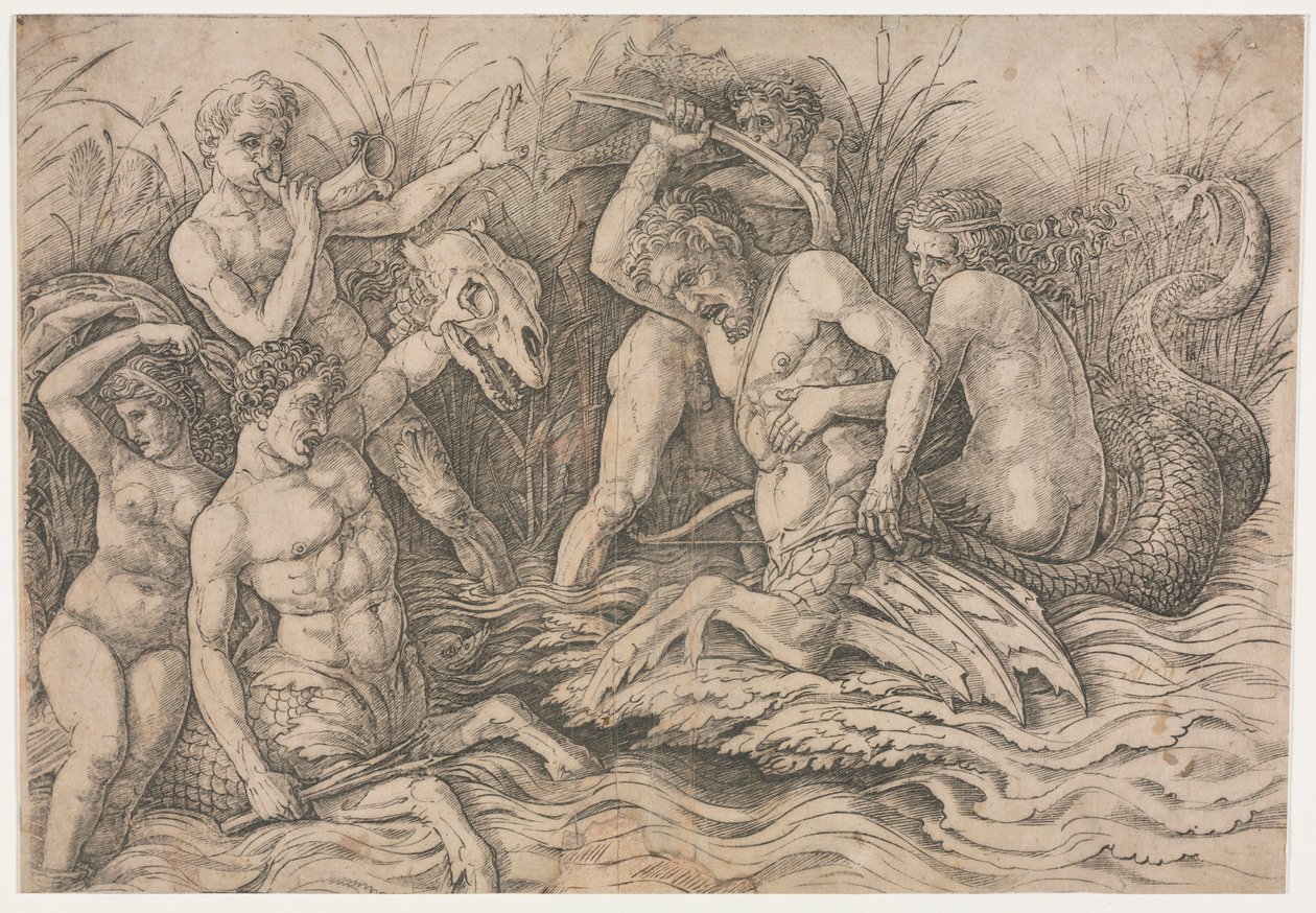 Battle of the Sea Gods - højre del af Andrea Mantegna