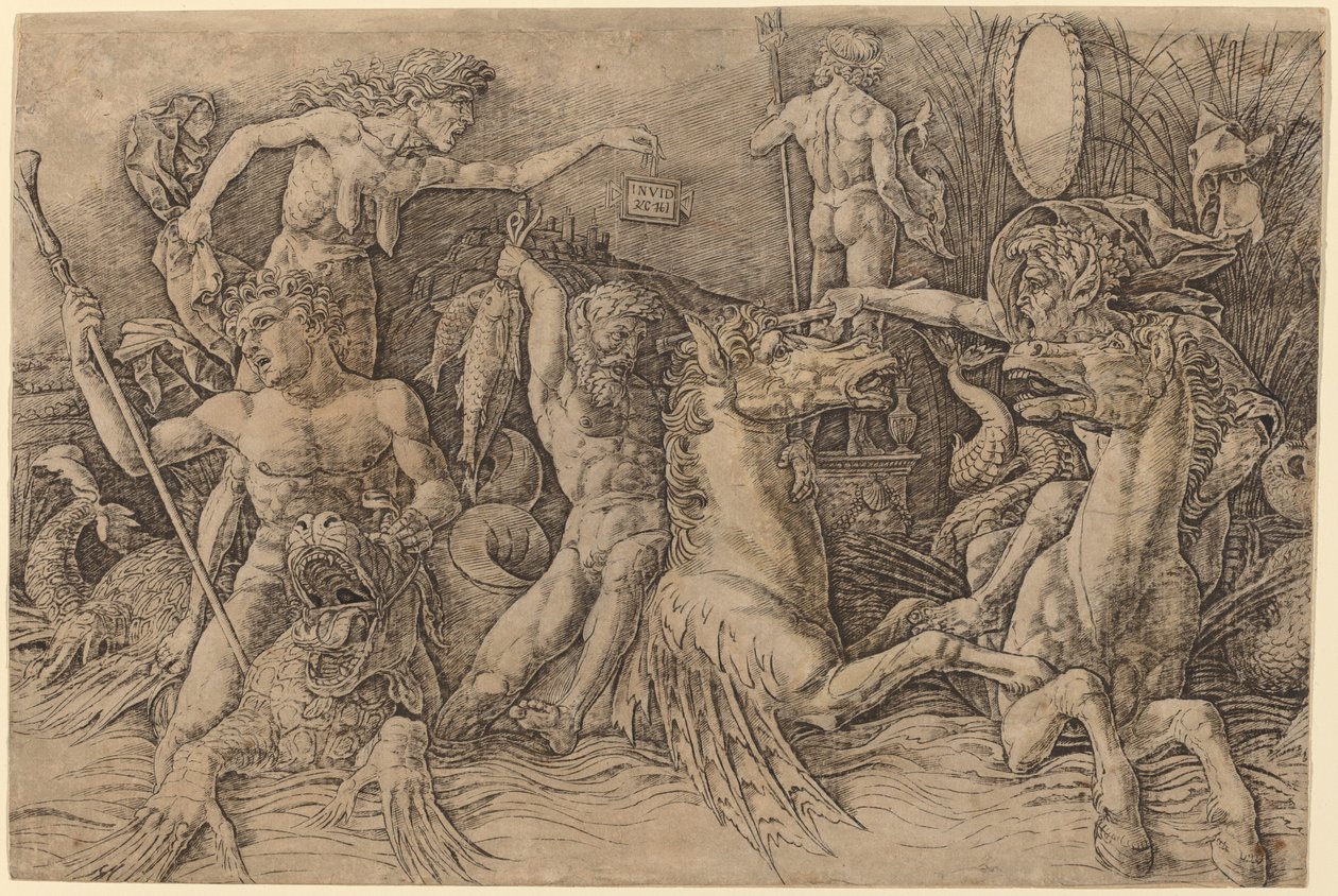 Battle of the Sea Gods [venstre halvdel] af Andrea Mantegna
