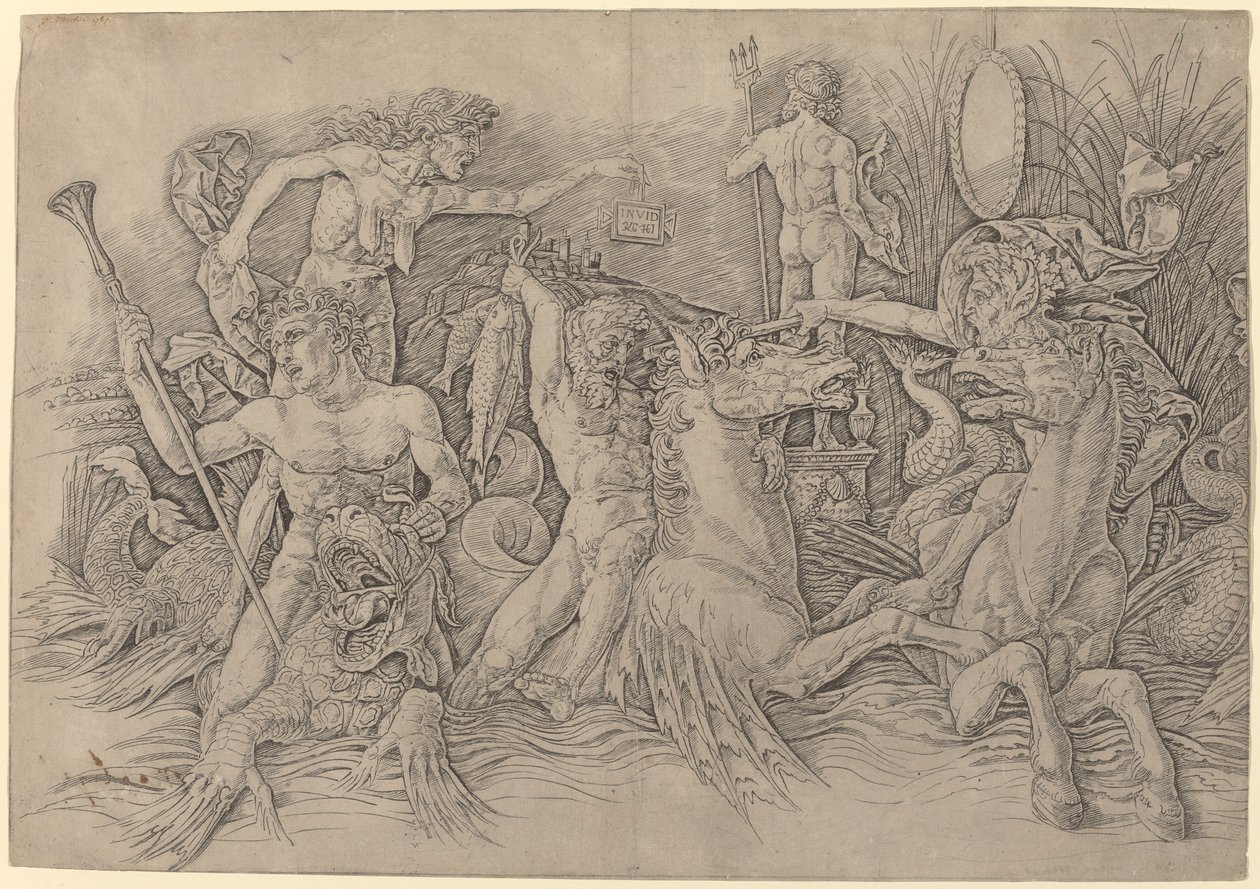 Battle of the Sea Gods [venstre halvdel] af Andrea Mantegna