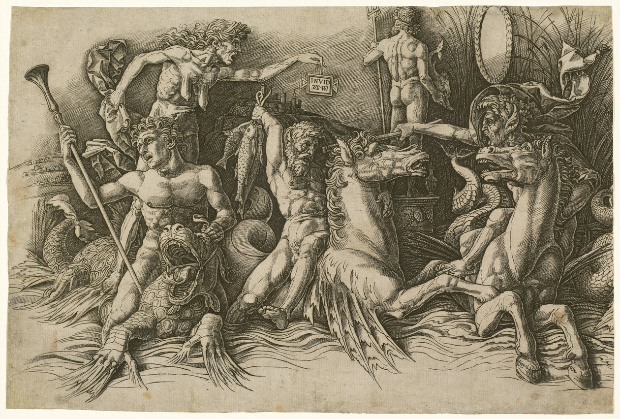 Battle of the Sea Gods [venstre halvdel] af Andrea Mantegna