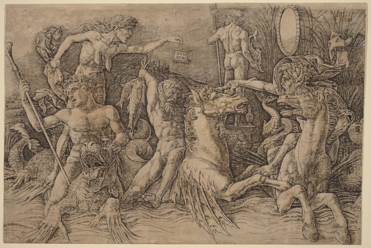 Slaget ved havguderne [venstre halvdel] af Andrea Mantegna