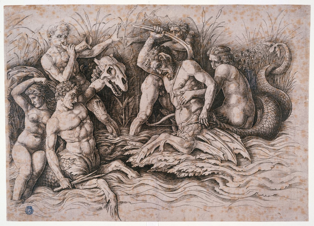 Kamp mellem to havmænd af Andrea Mantegna