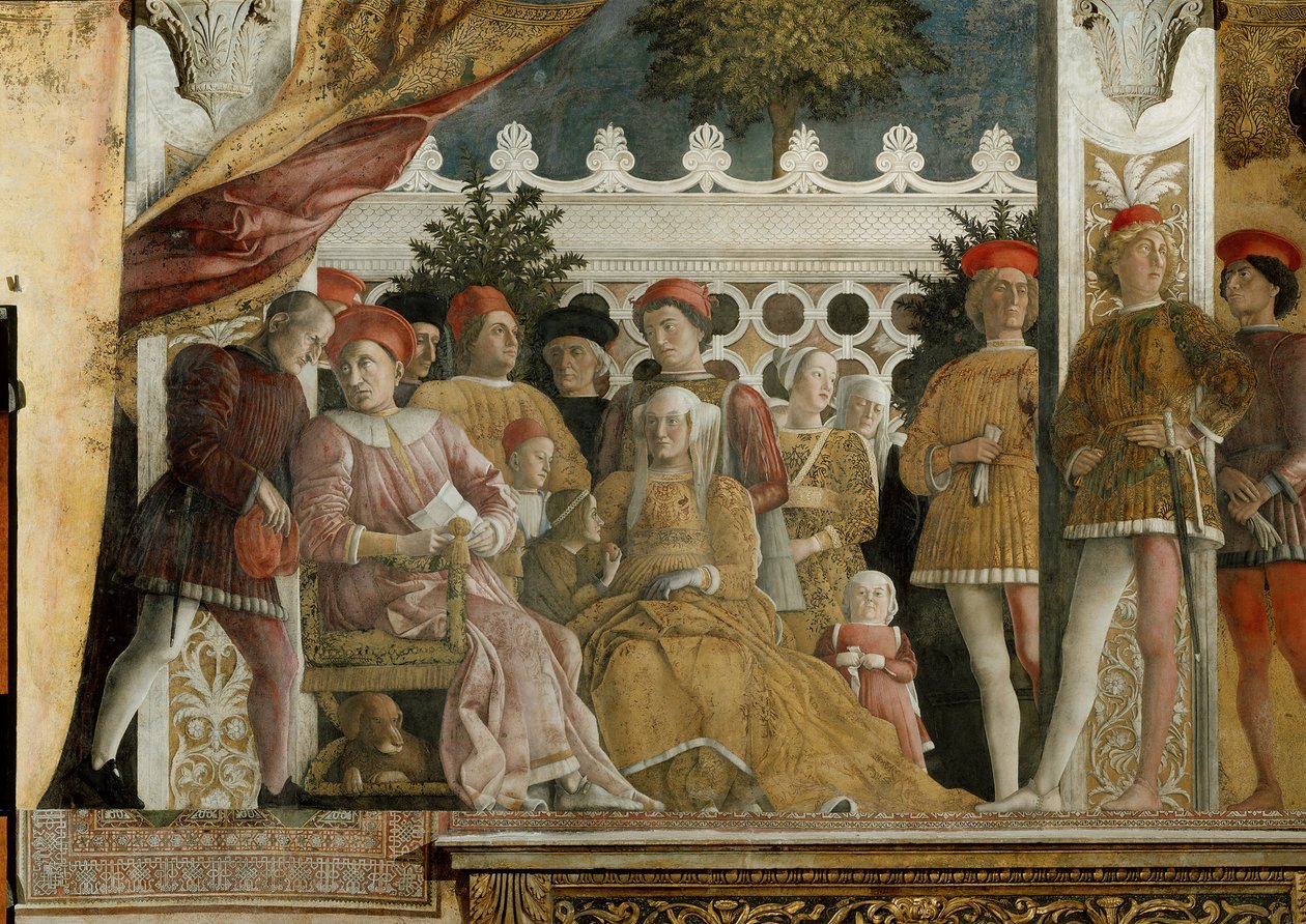 Retten i Gonzaga Fresco i Camera degli Sposi i Palazzo Ducale i Mantua, 1474 af Andrea Mantegna